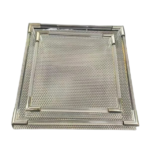 ACRYLIC SQUARE TRAY W/HANDLE-24X24X4CM