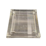 ACRYLIC SQUARE TRAY W/HANDLE-24X24X4CM