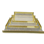 ACRYLIC TRAY W/GOLDEN HANDLE-28X16X3CM