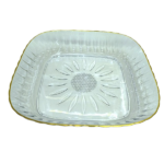 PLASTIC SQUARE TRAY GOLDEN DESIGN-26X5.2CM