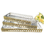 ACRYLIC SQUARE TRAY-L-45.5X17.5X4.5CM