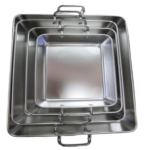 S/STEEL RECT. TRAY W/HANDLE -25CM