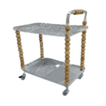 2 LAYER ACRYLIC TROLLEY-55X35X73-TY8271