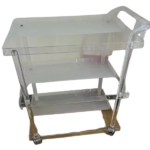 3 LAYER ACRYLIC SERVING TROLLEY-52X40X90-WHITE+TRANS
