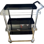 3 LAYER ACRYLIC SERVING TROLLEY-52X40X90-BLACK