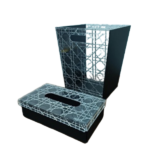 ACRYLIC TISSUE BOX W/DUSTBIN -20X20X24.5/22X11.5X6.5CM