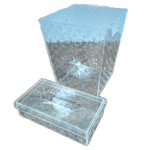 ACRYLIC TISSUE BOX W/DUSTBIN-20X20X24.5/22X11.5X6.5CM