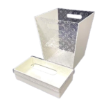 ACRYLIC TISSUE BOX W/DUST BIN-20X20X24.5/22X11.5X6.5CM
