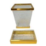 ACRYLIC TISSUE BOX WITH TRASH CAN-21.5X21.5X26.5/23X13X6.5