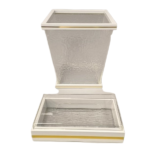 ACRYLIC TISSUE BOX WITH TRASH CAN-21.5X21.5X26.5/23X13X6.5