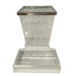 ACRYLIC TISSUE BOX WITH TRASH CAN-21.5X21.5X26.5/23X13X6.5