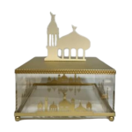 ACRYLIC CANDY BOX W/METAL COVER -17.5X17.5X20