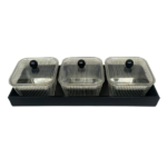 3 PCS ACRYLIC CANDY BOX W/TRAY SET-34X12X9.5