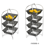 3 LAYER METAL BASKET W/METAL STAND
