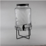 GLASS DISPENSER JAR W/STAND-8000ML