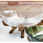 CANDY BOWL W/WOODEN STAND