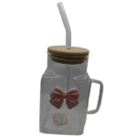 GLASS CUP W/STRAW-620ML-SD-07