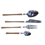 6PCS STEEL SPOON SET-GOLDEN-20CM