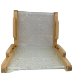 ACRYLIC RECT. TRAY W/WOODEN HANDLE-44X28CM