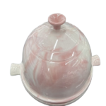 CERAMIC ROUND TRAY W/COVER-33X26.5X17-L-044