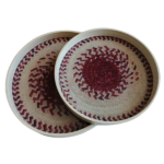 ROUND WOODEN GLASS SERVING TRAY-28X28X3CM