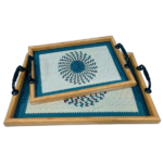 RAMADAN SERVING TRAY W/HANDLE-33.5X23.5X2CM