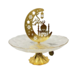 GLASS FRUIT PLATE W/STAND-21X21X22CM