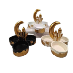 RAMADAN DIVIDED DESSERT BOWL W/MOON HANDLE-18.5X17.5X12