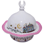 CERAMIC SUGAR BOWL W/COVER -13X14CM