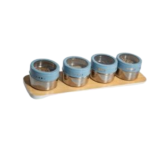 TESSIE & JESSIE 4-PCS SPICE JAR W/BAMBOO BASE