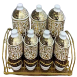 7PCS CERAMIC STORAGE JAR SET W/STAND