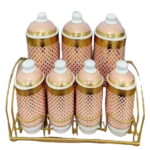 7PCS CERAMIC STORAGE JAR SET W/STAND