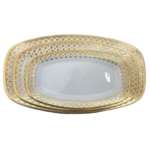 CERAMIC OVAL DISH -GOLDEN-1X6