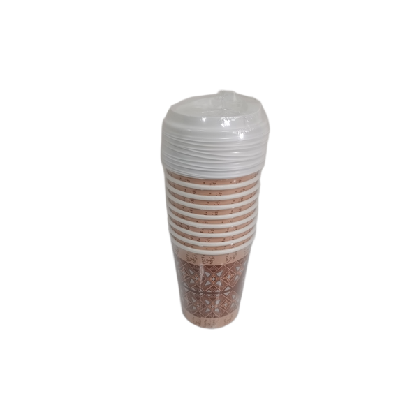 2345223040079.png 10 PCS DOUBLE WALL PAPER CUP W/LID SET-300ML-8 OZ-COFFEE-RK - Image 1