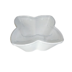 PLASTIC WHITE BOWL W/CLEAR COVER
