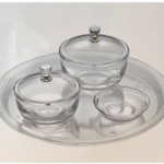 ROUND ACRYLIC DATE BOWL & TRAY SET