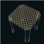 3 PCS ACRYLIC TABLE SET-GOLD-40X40X45/35X35X40/30X30X35CM