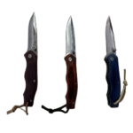 METAL FOLDING KNIFE W/WOODEN HANDLE-1X12
