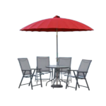 1+4 PCS UMBRELLA+COFFEE TABLE W/CHAIR SET-UMB:270*230/TABLE-80CM