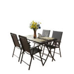1+4 DINING TABLE W/CHAIR SET+1 UMBRELLA-130X80X72/48X46X98