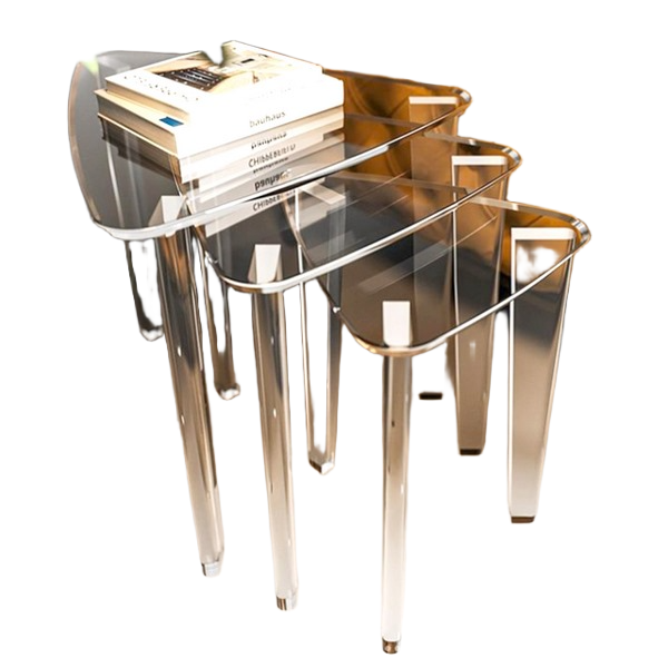 1848230070058.png 3PCS ACRYLIC NESTING TABLE SET-55X55X52/44X44X49/34X34X46CM - الصورة 1
