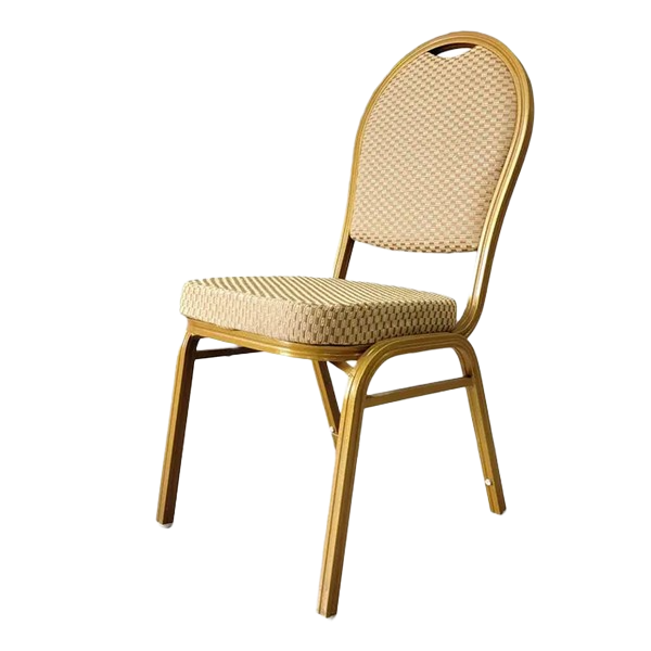 ⁦BANQUET CHAIR-YELLOW FABRIC-450X600X930MM⁩ - الصورة ⁦1⁩