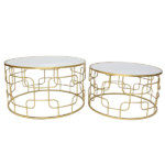 IRON+GLASS TABLE-81X81X45CM