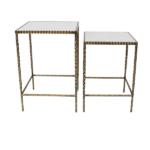 IRON+MARBLE SQUARE TABLE-40X40X58CM