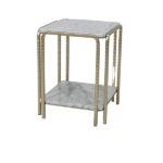 METAL & GLASS SIDE TABLE-41X41X51.5 CM