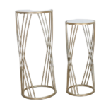 METAL+MARBLE TABLE W/GOLD STAND-25X25X60CM