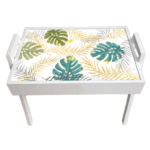 WOODEN SQUARE GLASS TABLE -1X3