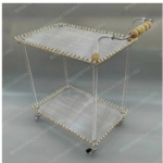 2 LAYER STEEL & ACRYLIC TROLLEY-69X40X83-TY8277