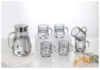 ⁦7 PCS JUG & GLASS SET-300ML/1500ML⁩ - الصورة ⁦1⁩