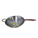 STEEL RED HANDLE FRYING WOK-34CM